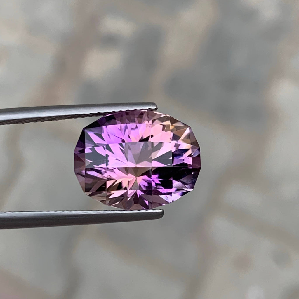 8.75 Carat Bicolor Ametrine Oval Fancy Cut Brazil Loupe Clean Untreated