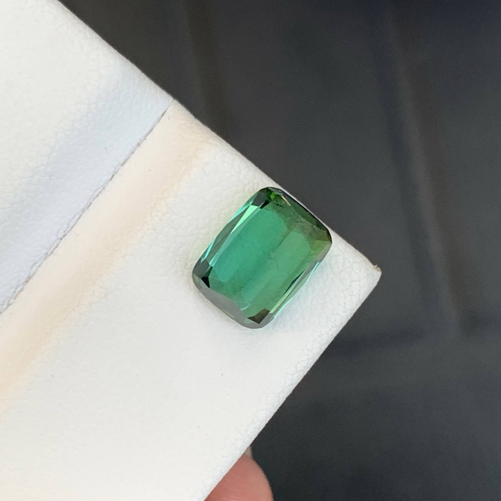 2.95 Carat Green Tourmaline Cushion Cut Afghan Untreated VVS