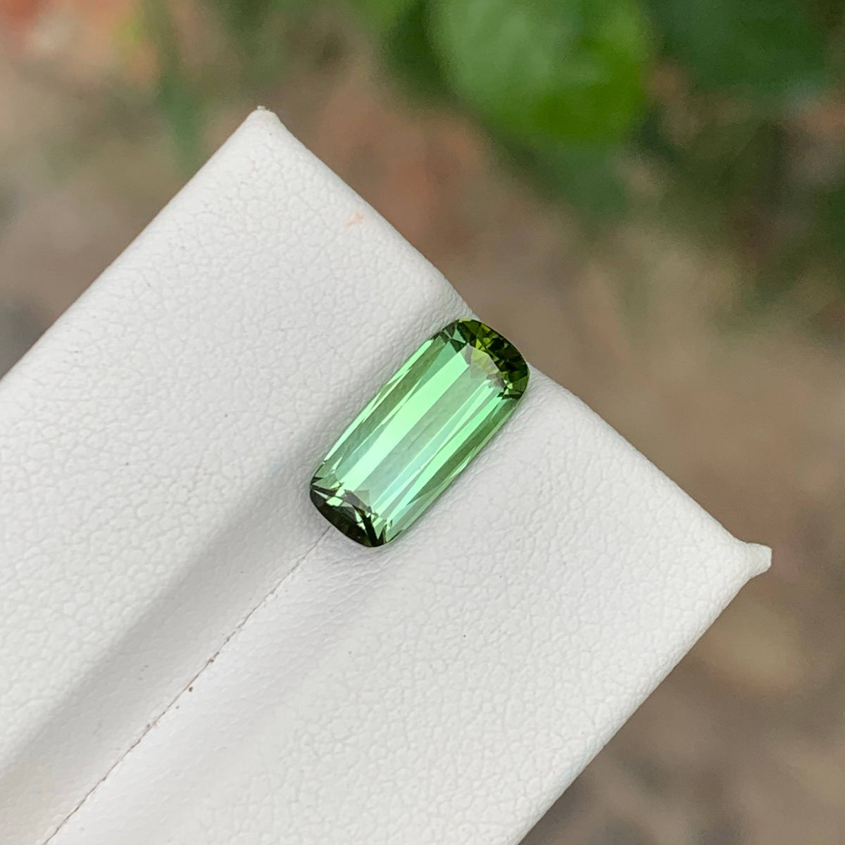 2.80 Carat Natural Loose Green Tourmaline Long Cushion Cut Afghan Gemstone
