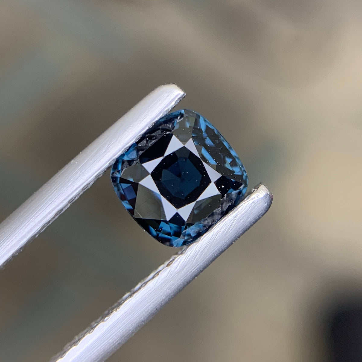 1.05 Carat Certified Natural Loose Blue Spinel Cushion Cut From Tanzania