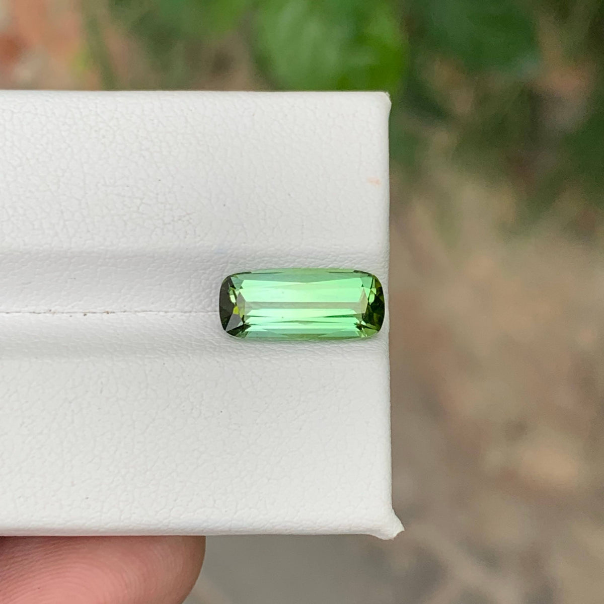 2.80 Carat Natural Loose Green Tourmaline Long Cushion Cut Afghan Gemstone