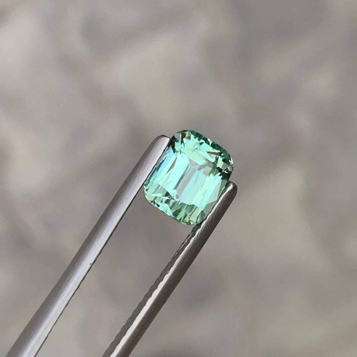 2.35 Carat Natural Loose Seafoam Tourmaline Stone Cushion Cut Afghan Gemstone