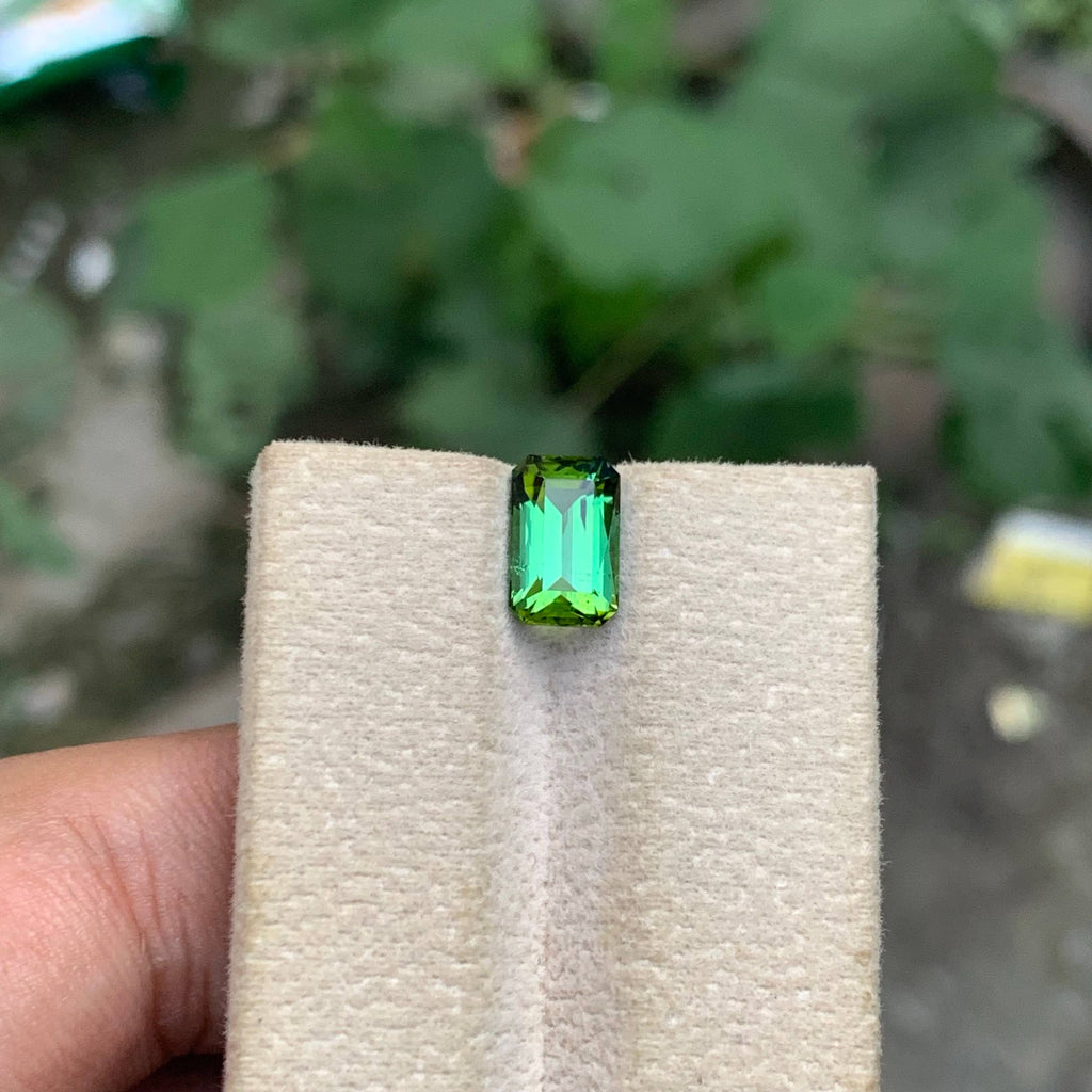 2.15 Carat Green Tourmaline Cushion Fancy Cut Afghan Gemstone, VVS, Untreated
