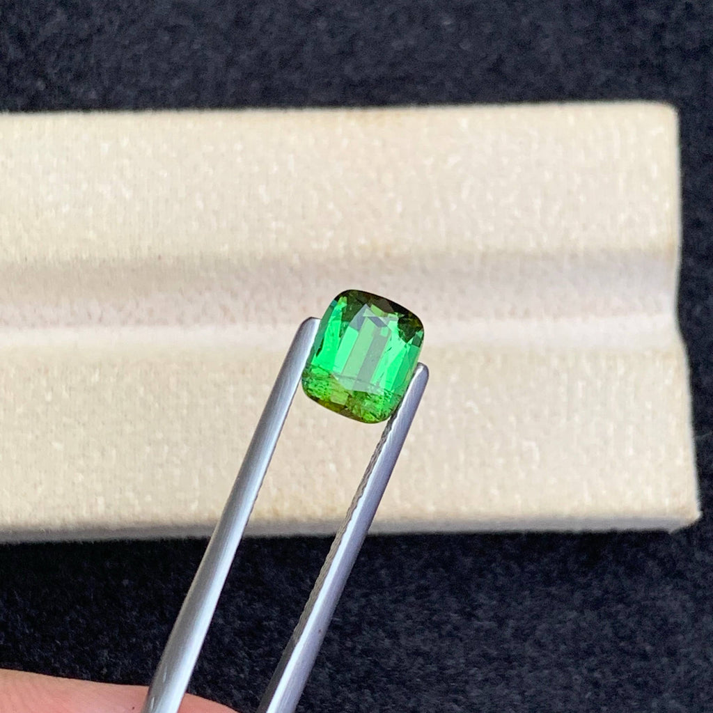 2.45 Carat Natural Loose Green Color Tourmaline Cushion Cut Afghan Gemstone