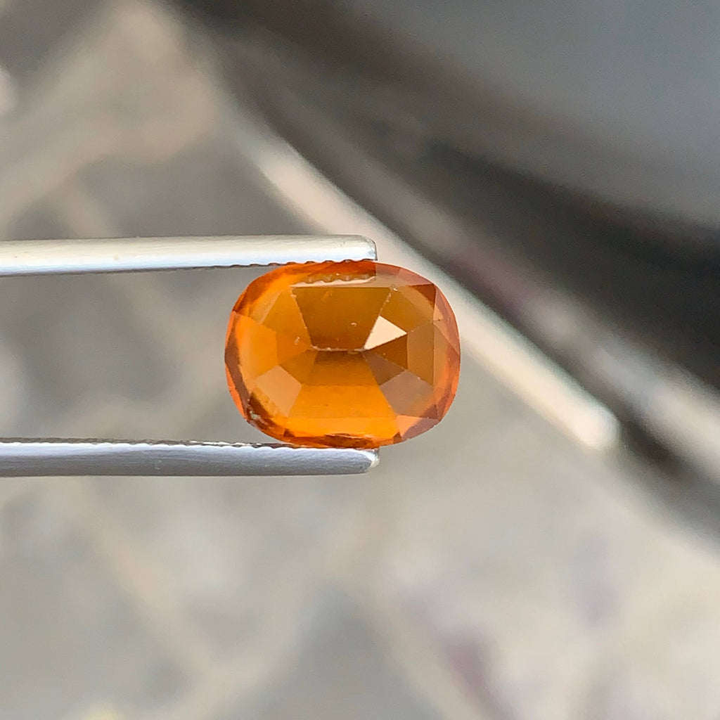 5.35 Carat Natural Hessonite Garnet Stone Cushion Cut African Gemstone