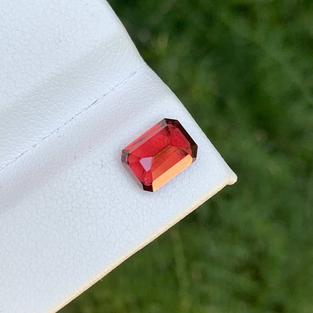2.15 Carat Red Garnet Emerald Cut 