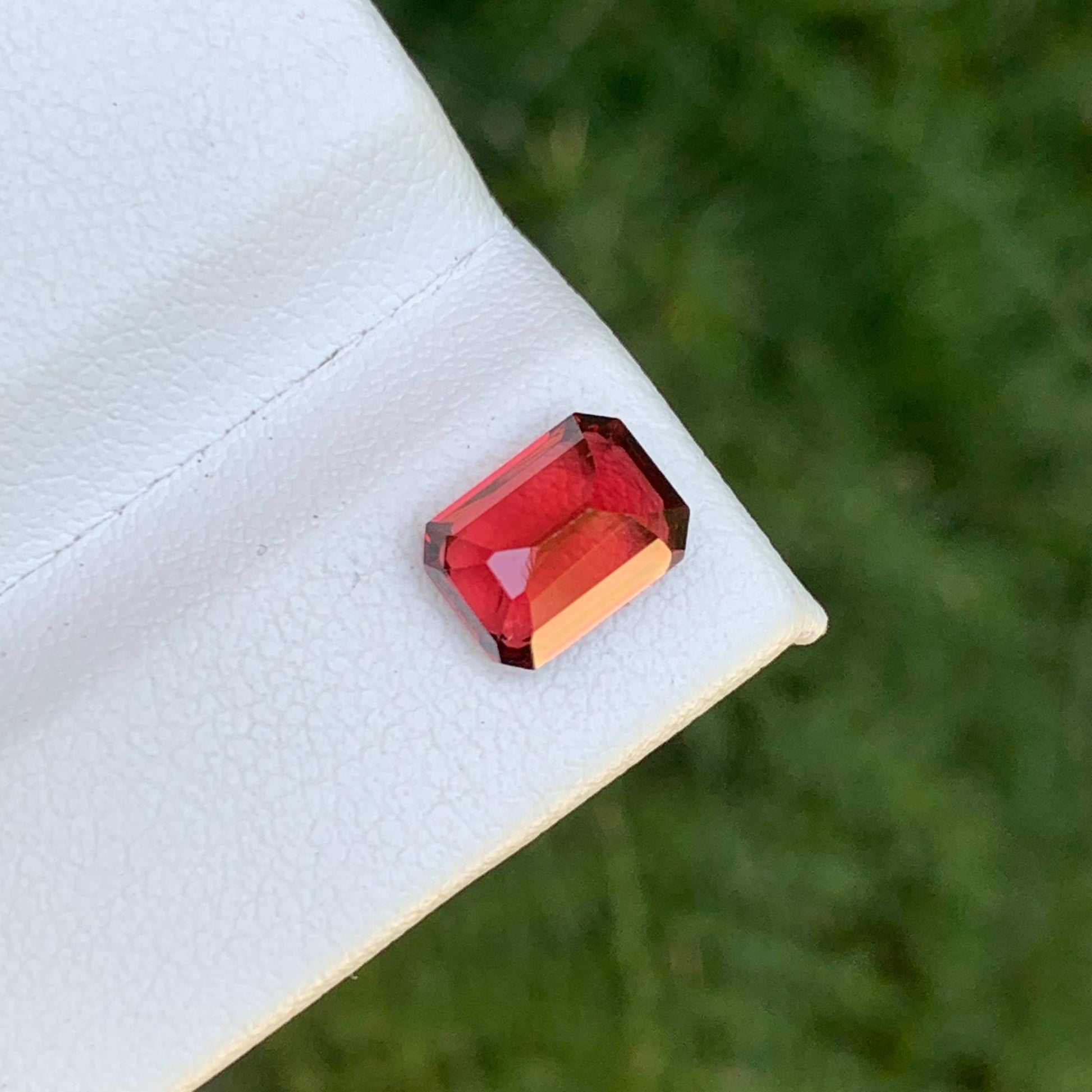 2.15 Carat Red Garnet Emerald Cut 