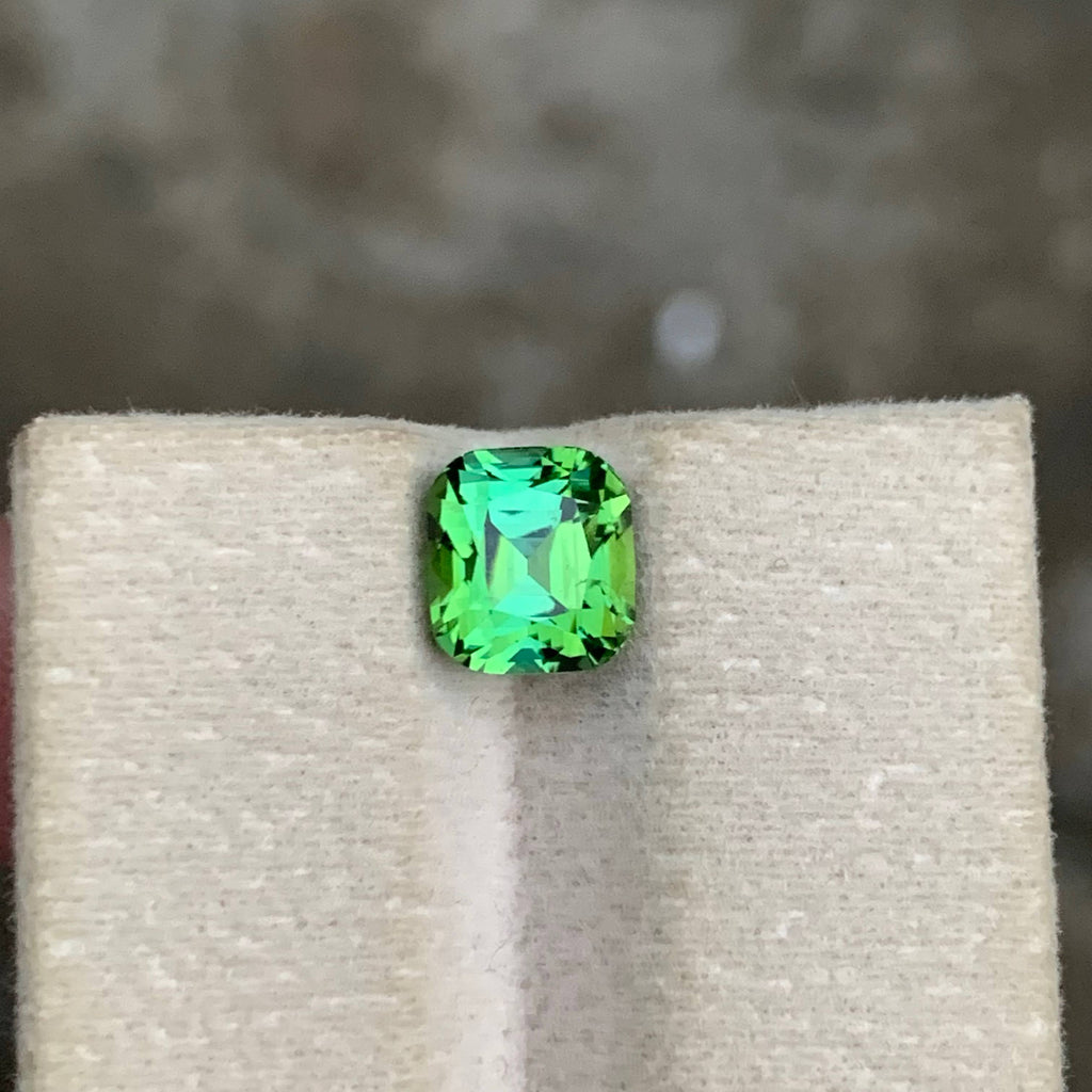 2.40 Carat Mint Green Tourmaline Cushion Cut Afghanistan VVS Untreated