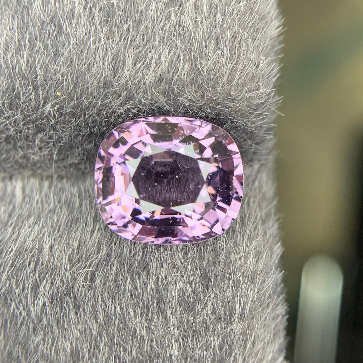 2.63 Carat AIG Certified Natural Purple Spinel Cushion Cut Tanzania Untreated Gemstone
