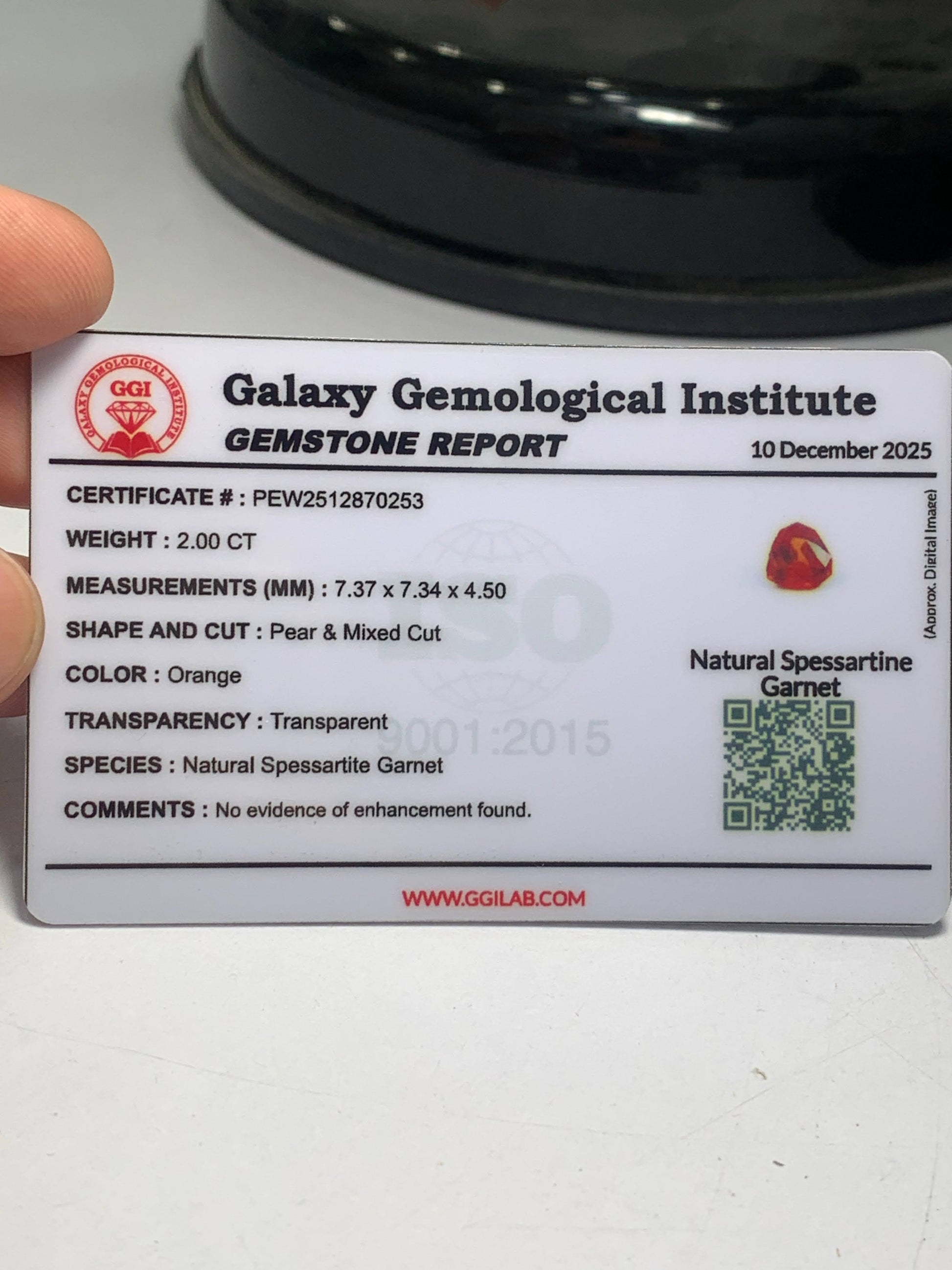 2.00 Carat Spessartine Heart Garnet