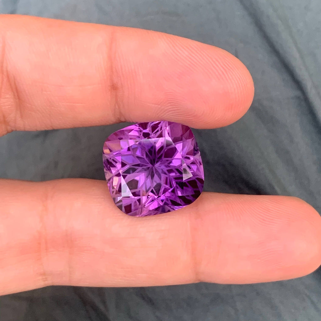 23.15 Carat Natural Loose Purple Amethyst Stone Fancy Cushion Cut Brazilian Gemstone