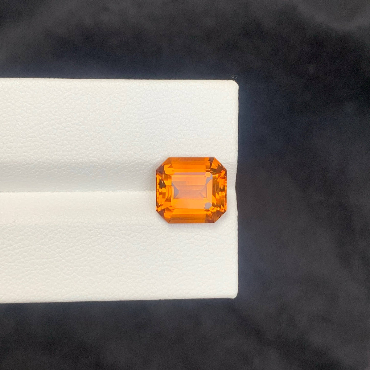 3.90 Carat Natural Loose Madeira Color Citrine Asscher Cut Brazilian Gemstone