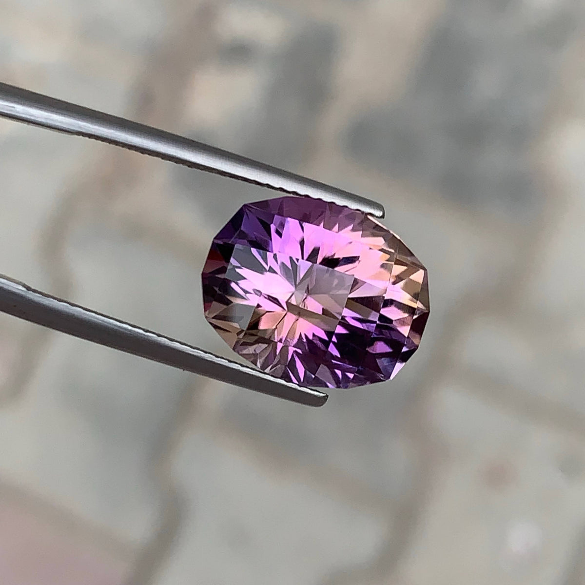 8.75 Carat Bicolor Ametrine Oval Fancy Cut Brazil Loupe Clean Untreated