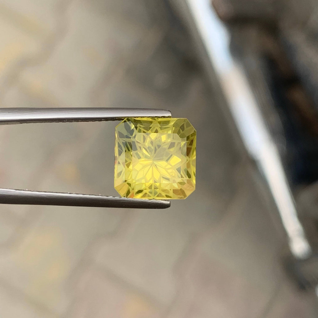 6.25 Carat Fancy Lemon Citrine Asscher Cut Africa VVS Untreated
