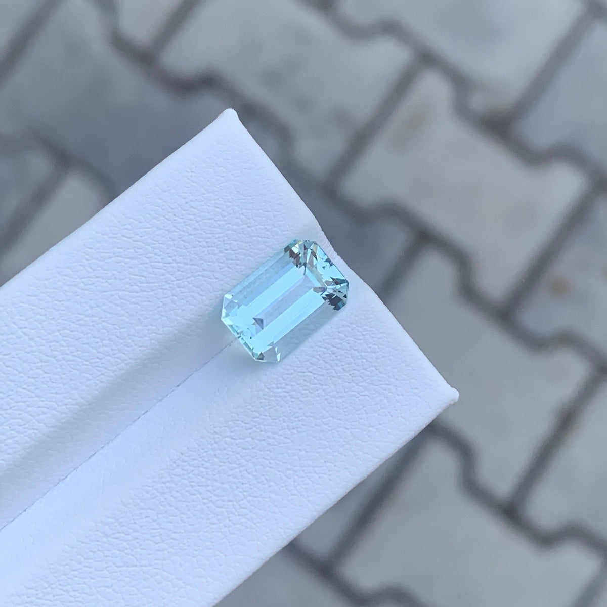 3.35 Carat Light Blue Aquamarine Emerald Cut Pakistan VVS Untreated