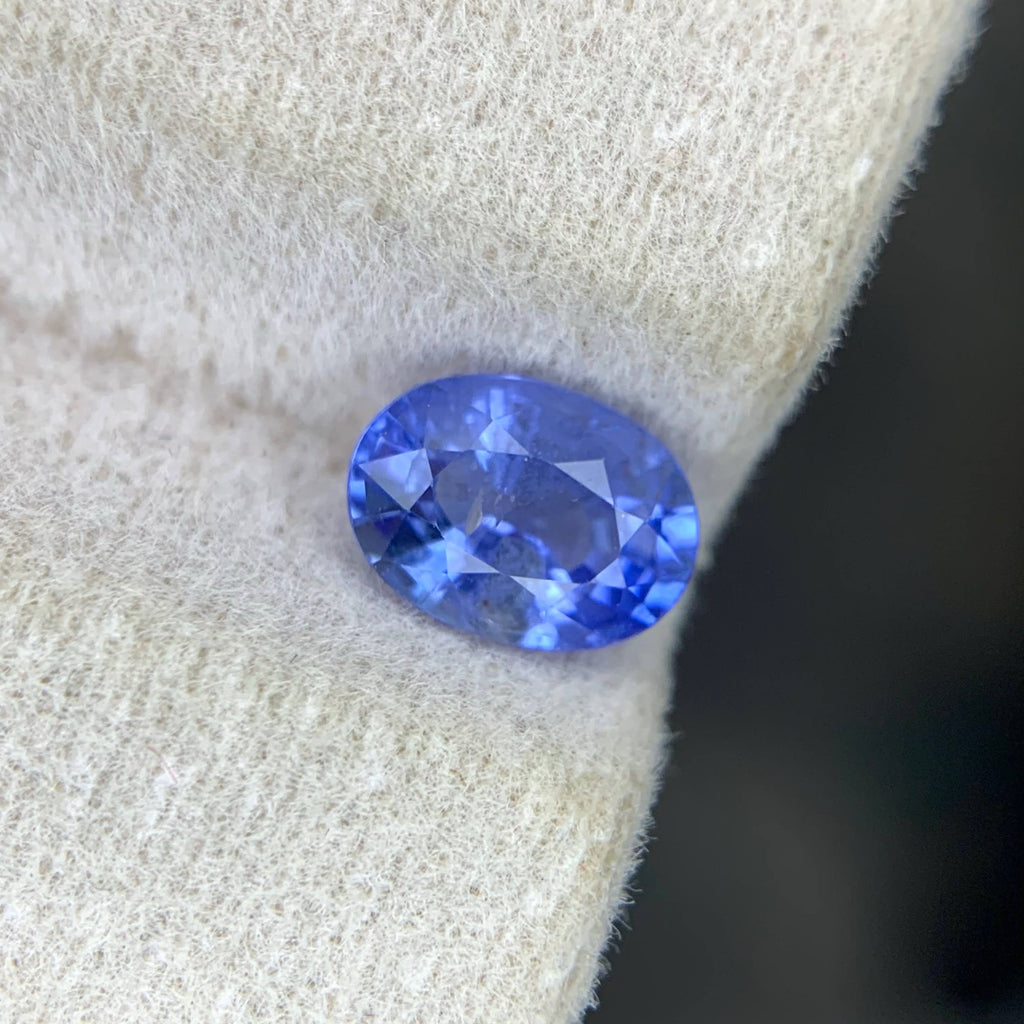 1.00 Carat Natural Loose Blue Color Sapphire Stone Oval Cut Sri Lankan Gemstone