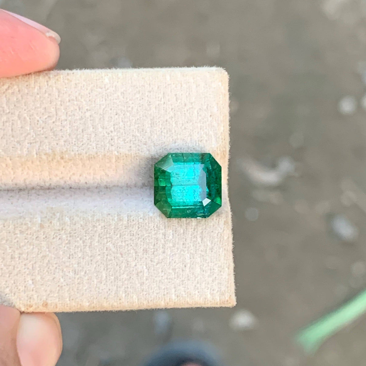 4.50 Carat Natural Loose Bluish Green Tourmaline Asscher Cut Afghan Gemstone