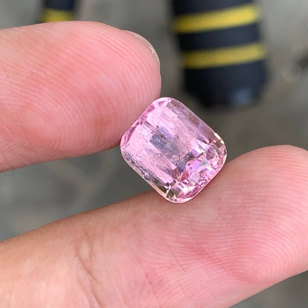 5.25 Carat Natural Loose Baby Pink Color Tourmaline Cushion Cut Afghan Gemstone