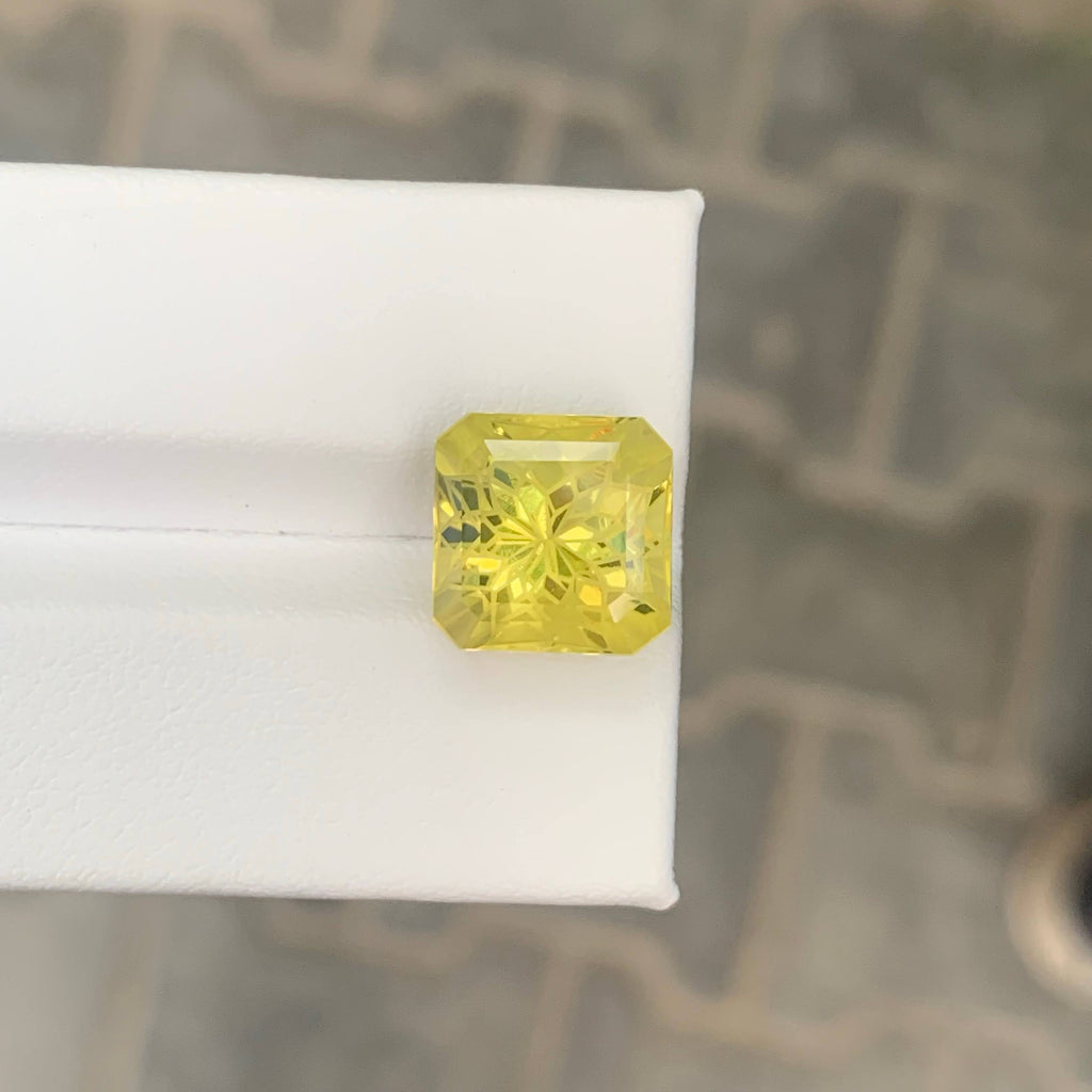 6.25 Carat Fancy Lemon Citrine Asscher Cut Africa VVS Untreated