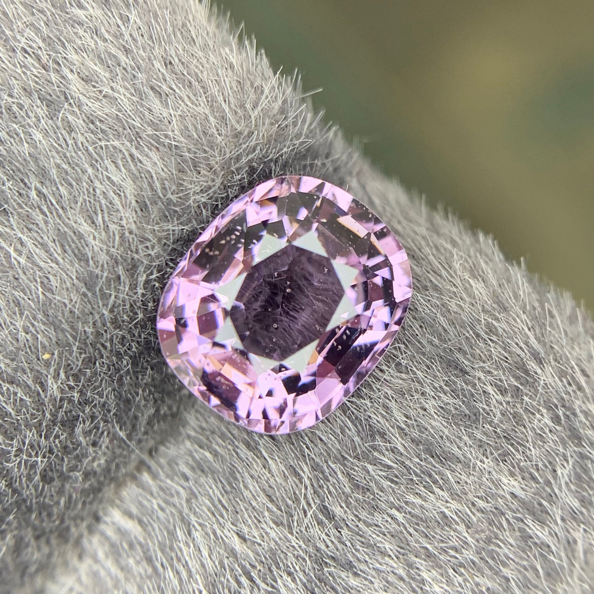 2.63 Carat AIG Certified Natural Purple Spinel Cushion Cut Tanzania Untreated Gemstone