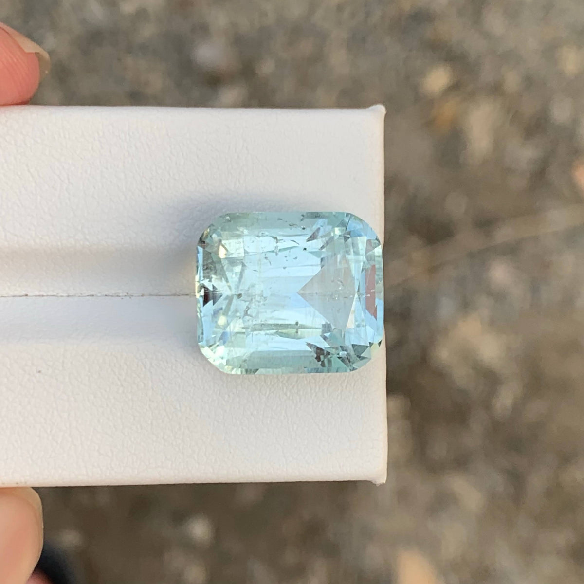 16.60 Carat Natural Loose Light Blue Aquamarine Cushion Cut Gemstone