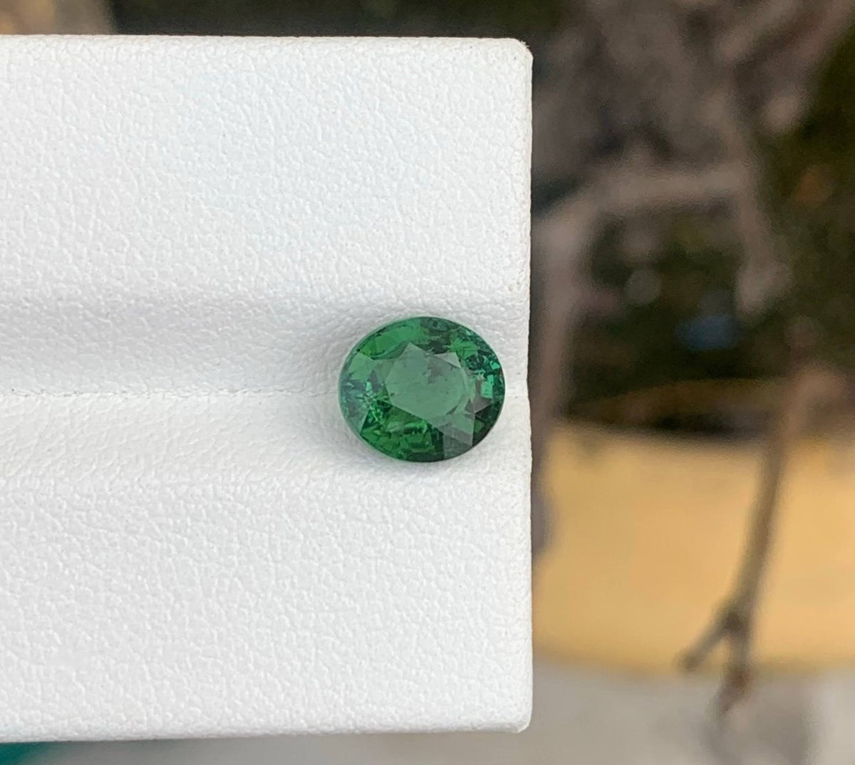 1.60 Carat Natural Loose Deep Green Color Tourmaline Oval Cut Afghan Gemstone