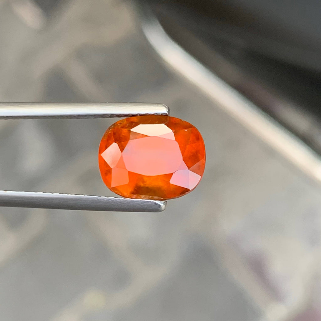 5.35 Carat Natural Hessonite Garnet Stone Cushion Cut African Gemstone