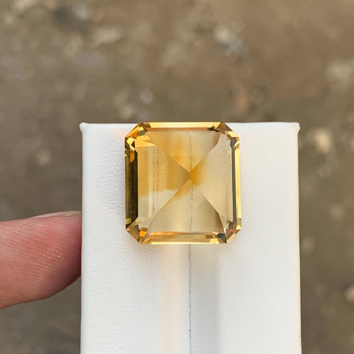 25.65 Carat Natural Loose Golden Color Citrine Emerald Cut Brazilian Gemstone