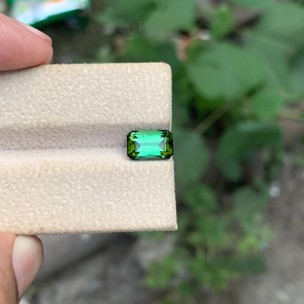 2.15 Carat Green Tourmaline Cushion Fancy Cut Afghan Gemstone, VVS, Untreated