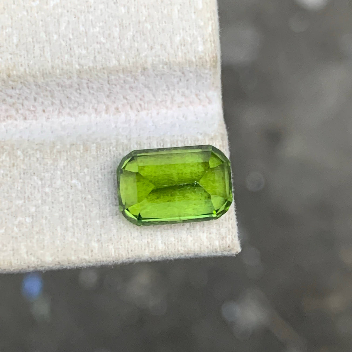 6.20 Carat Apple Green Peridot Cushion Cut Pakistan Gemstone