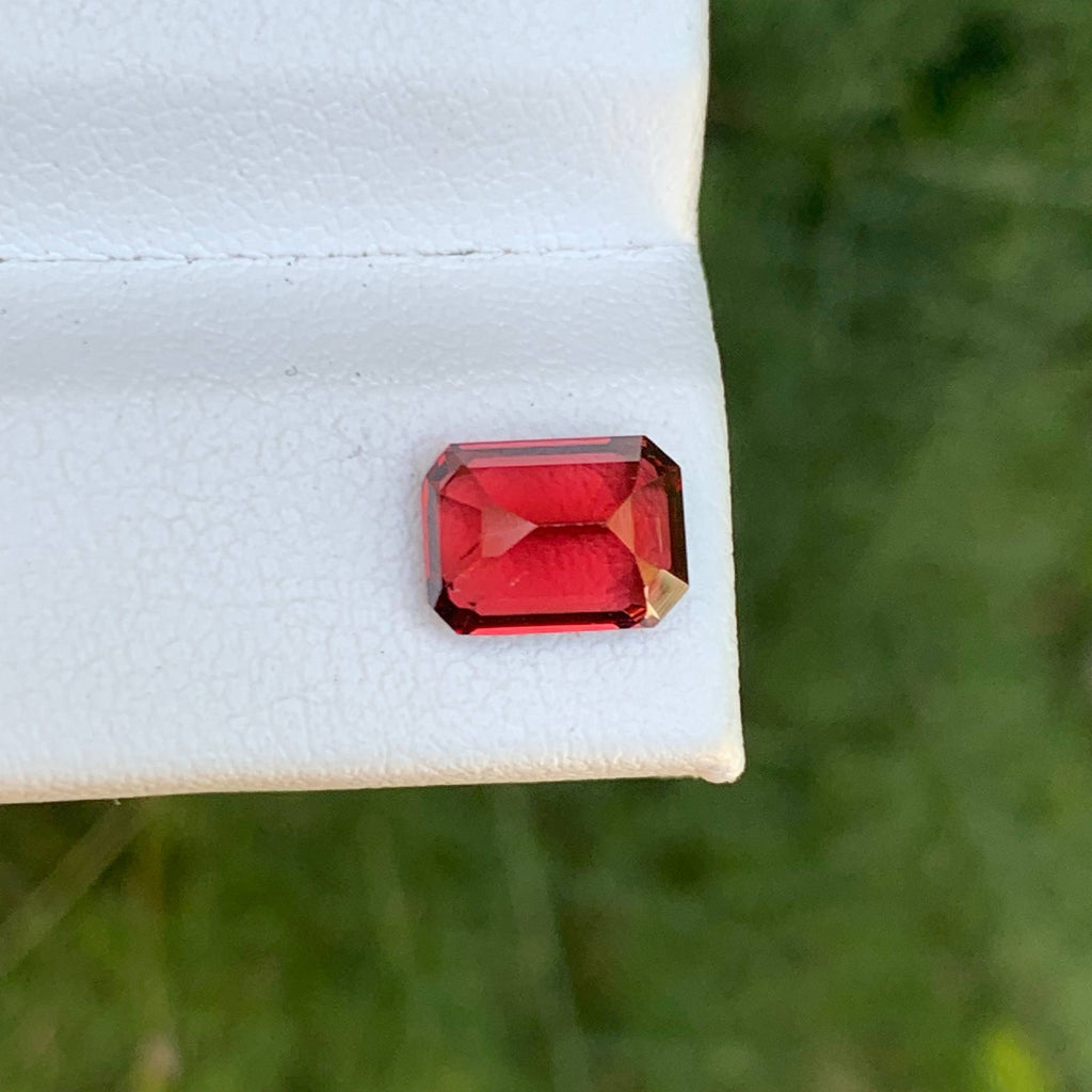 2.15 Carat Red Garnet Emerald Cut 