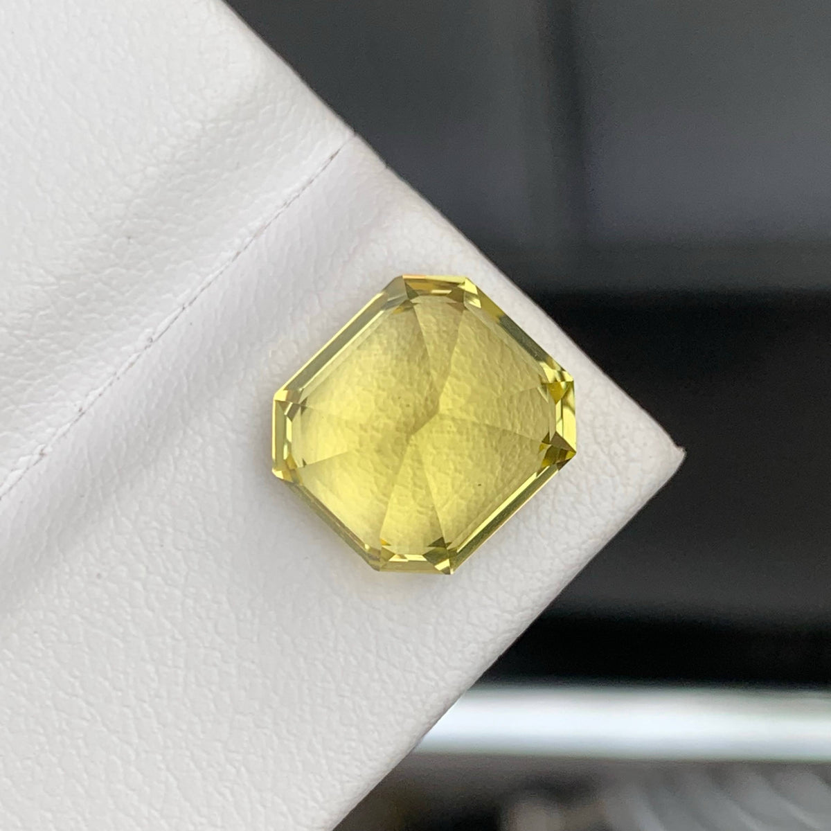 6.60 Carat Natural Loose Lemon Color Citrine Emerald Cut African Gemstone