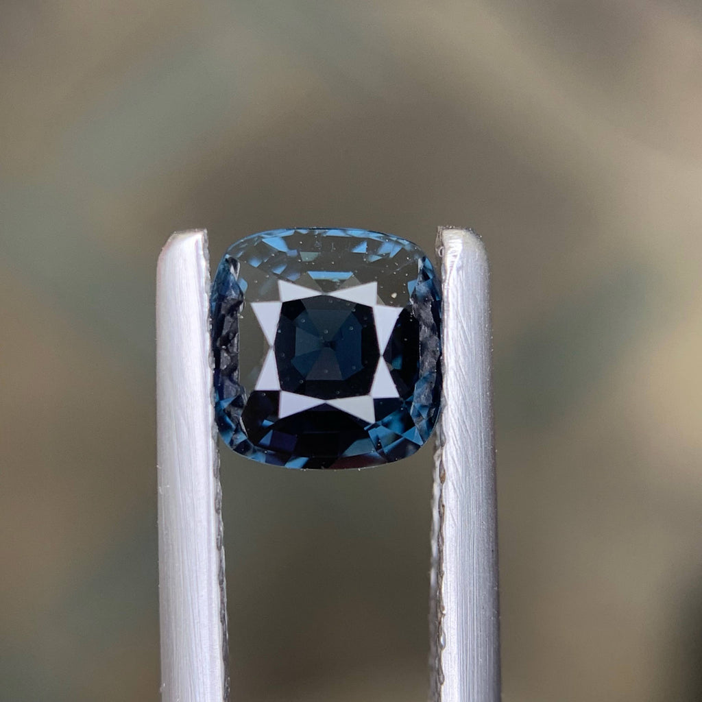 1.05 Carat Certified Natural Loose Blue Spinel Cushion Cut From Tanzania