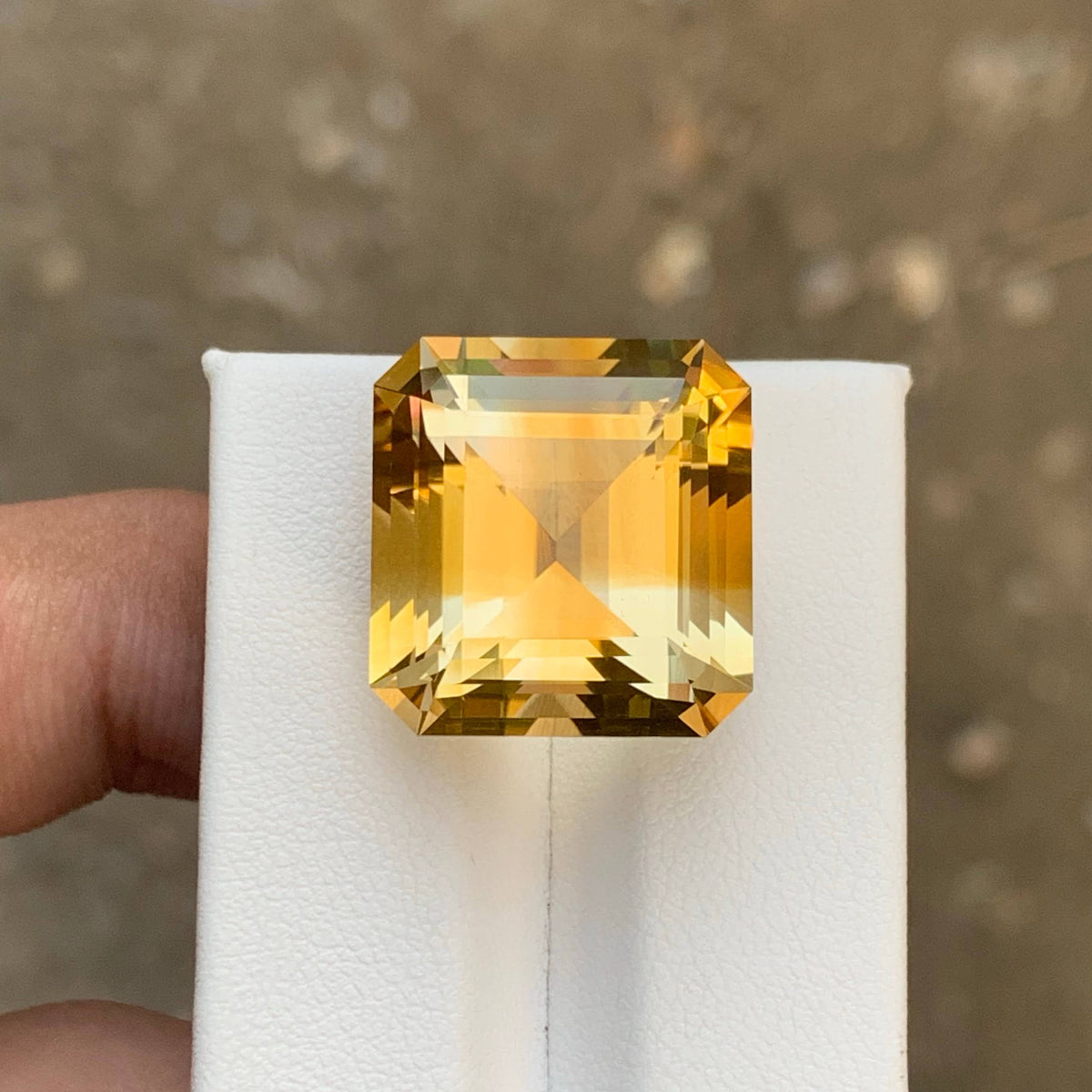 25.65 Carat Natural Loose Golden Color Citrine Emerald Cut Brazilian Gemstone