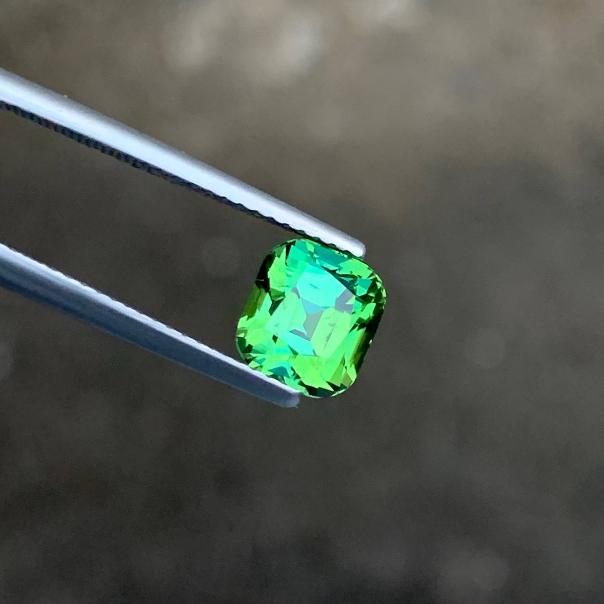 2.40 Carat Mint Green Tourmaline Cushion Cut Afghanistan VVS Untreated