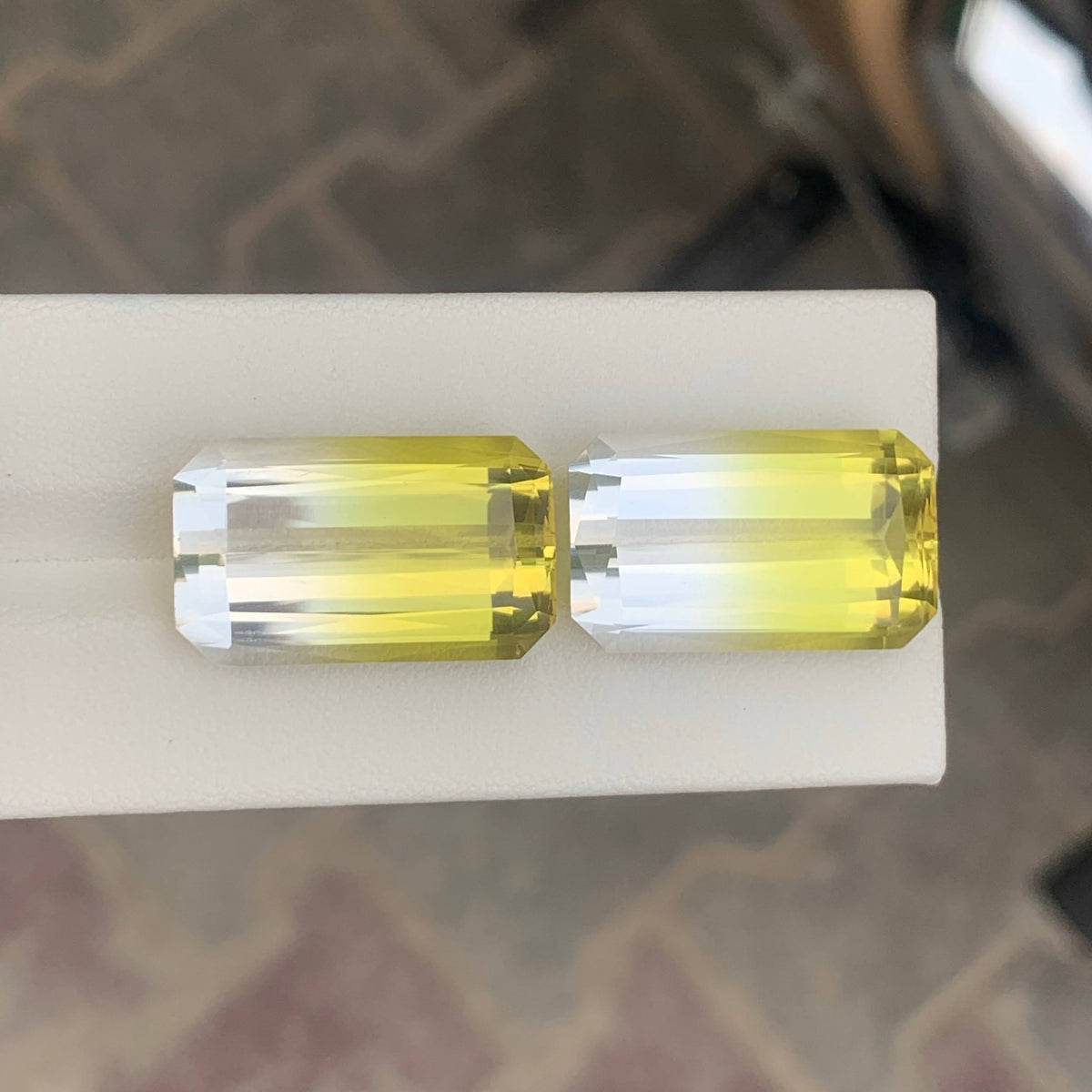 44.95 Carat Natural Loose Bicolor Color Citrine Pair Cushion African Gemstone