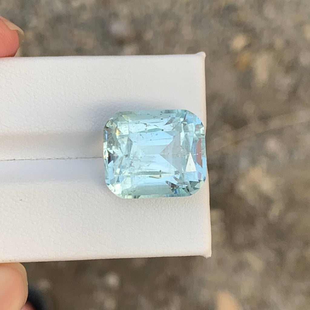 16.60 Carat Natural Loose Light Blue Aquamarine Cushion Cut Gemstone