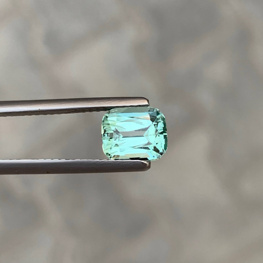 2.35 Carat Natural Loose Seafoam Tourmaline Stone Cushion Cut Afghan Gemstone