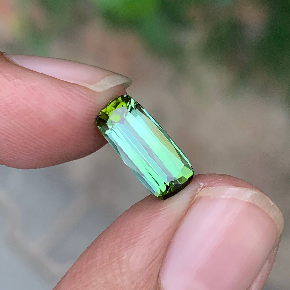 2.80 Carat Natural Loose Green Tourmaline Long Cushion Cut Afghan Gemstone