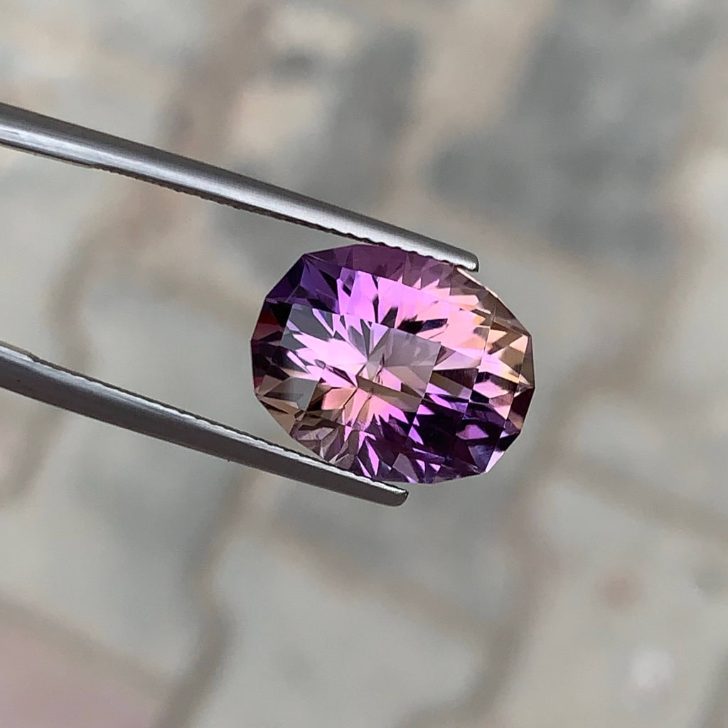 8.75 Carat Bicolor Ametrine Oval Fancy Cut Brazil Loupe Clean Untreated