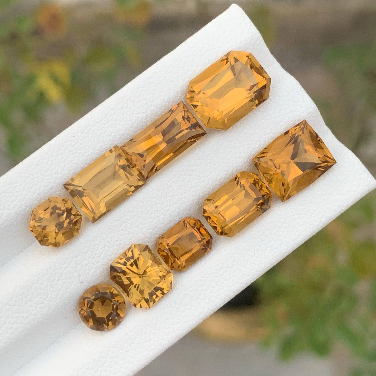 18.30 Carat Natural Loose 9 Pieces Golden Color Citrine Lot African Gemstone