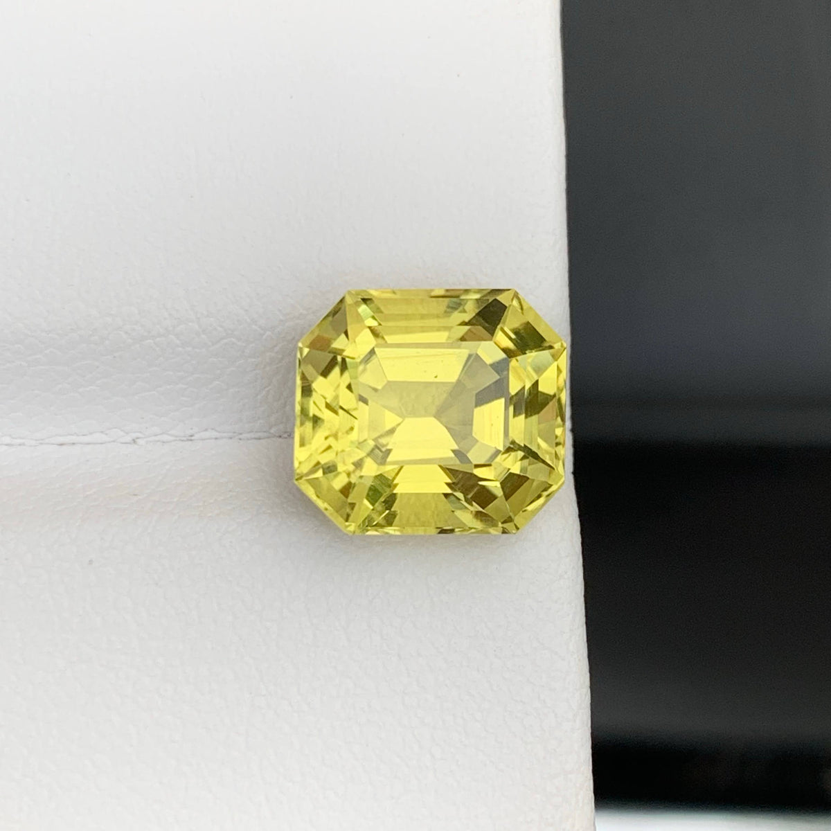6.60 Carat Natural Loose Lemon Color Citrine Emerald Cut African Gemstone