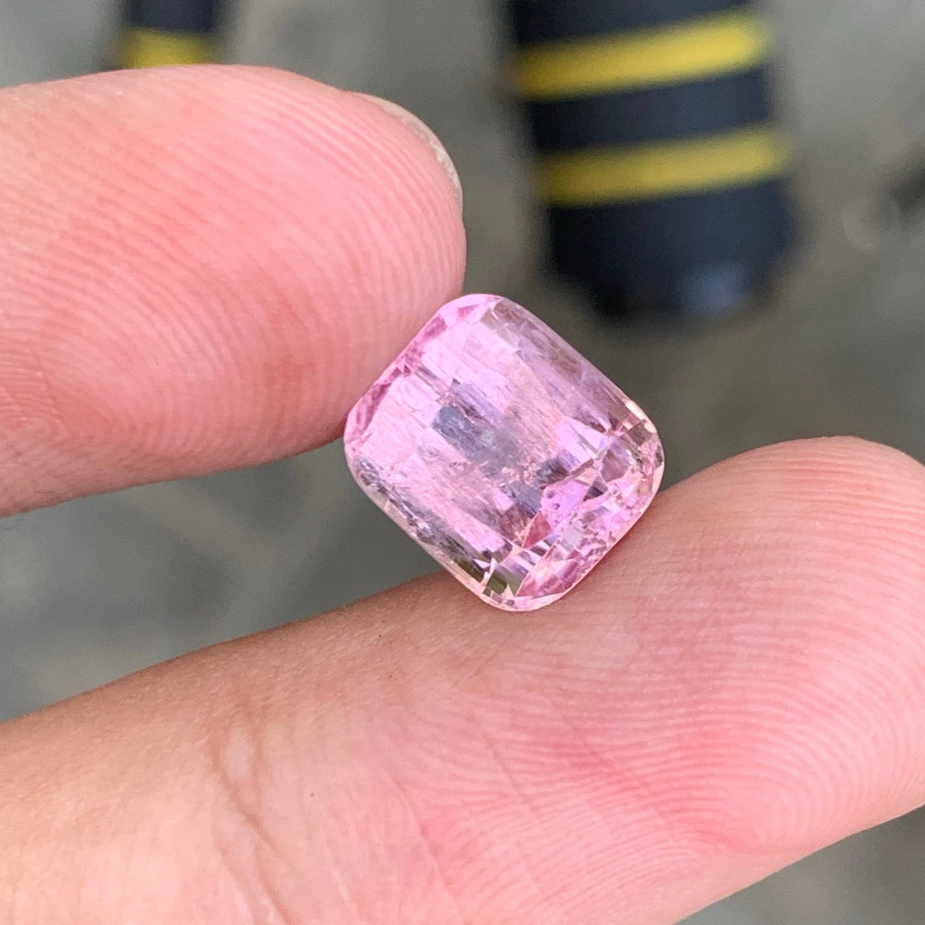 5.25 Carat Natural Loose Baby Pink Color Tourmaline Cushion Cut Afghan Gemstone