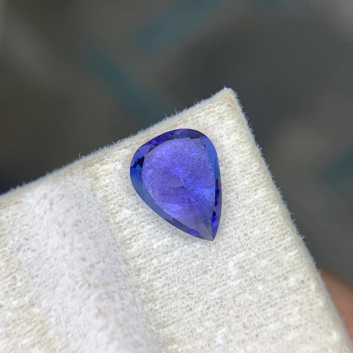 1.75 Carat Blue Tanzanite Pear Cut Tanzania Loupe Clean Untreated