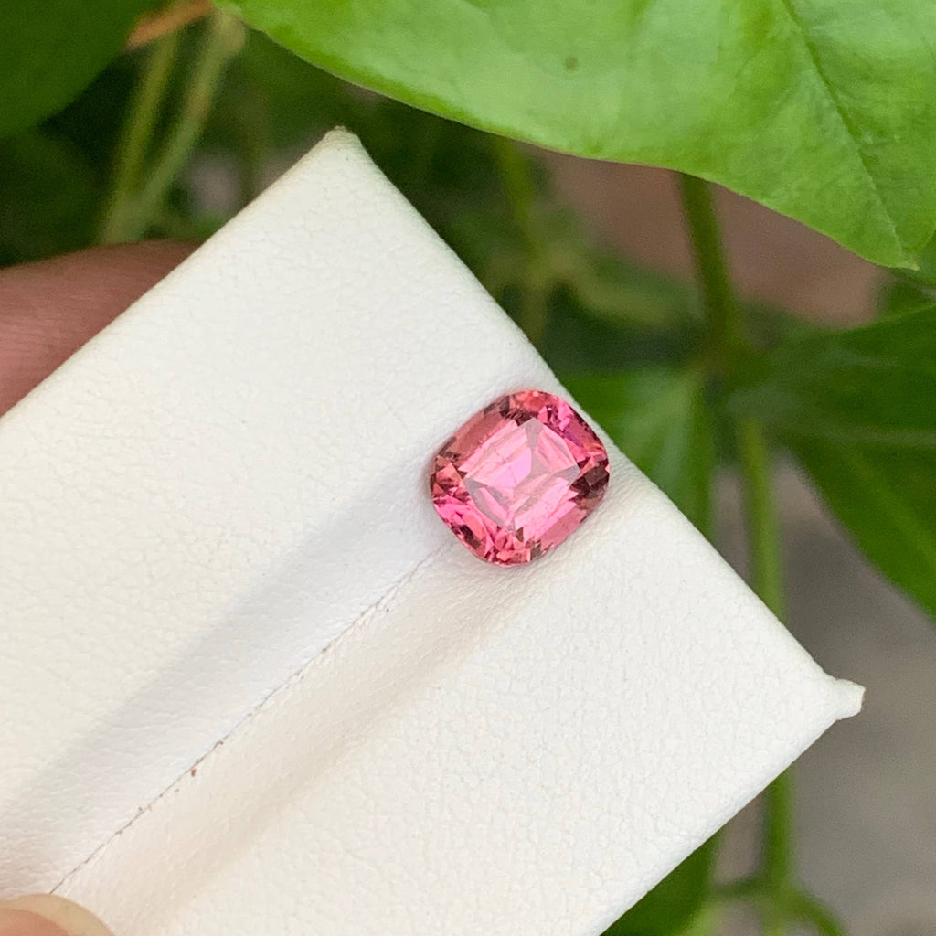 1.65 Carat Natural Loose Pink Tourmaline Stone Cushion Cut Afghan Gemstone