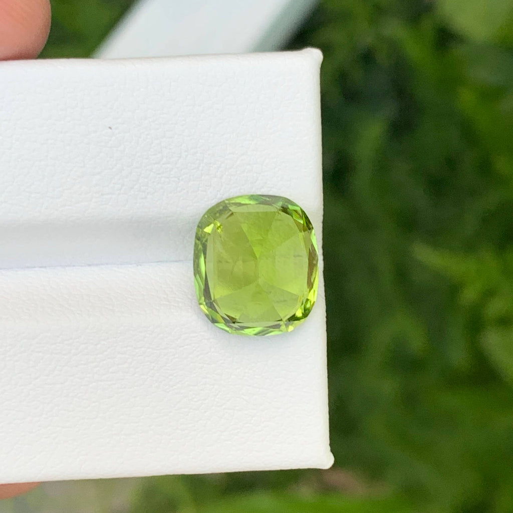 5.95 Carat Natural Loose Green Peridot Cushion Cut from Pakistan Gemstone