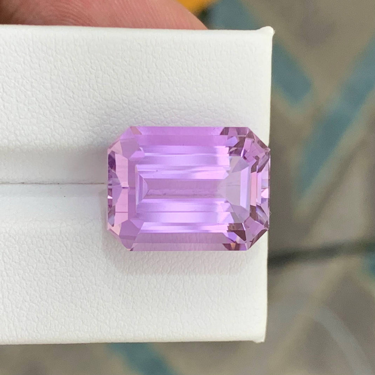 17.50 Carat Natural Loose Pink No Heat Kunzite Emerald Cut Afghan Gemstone