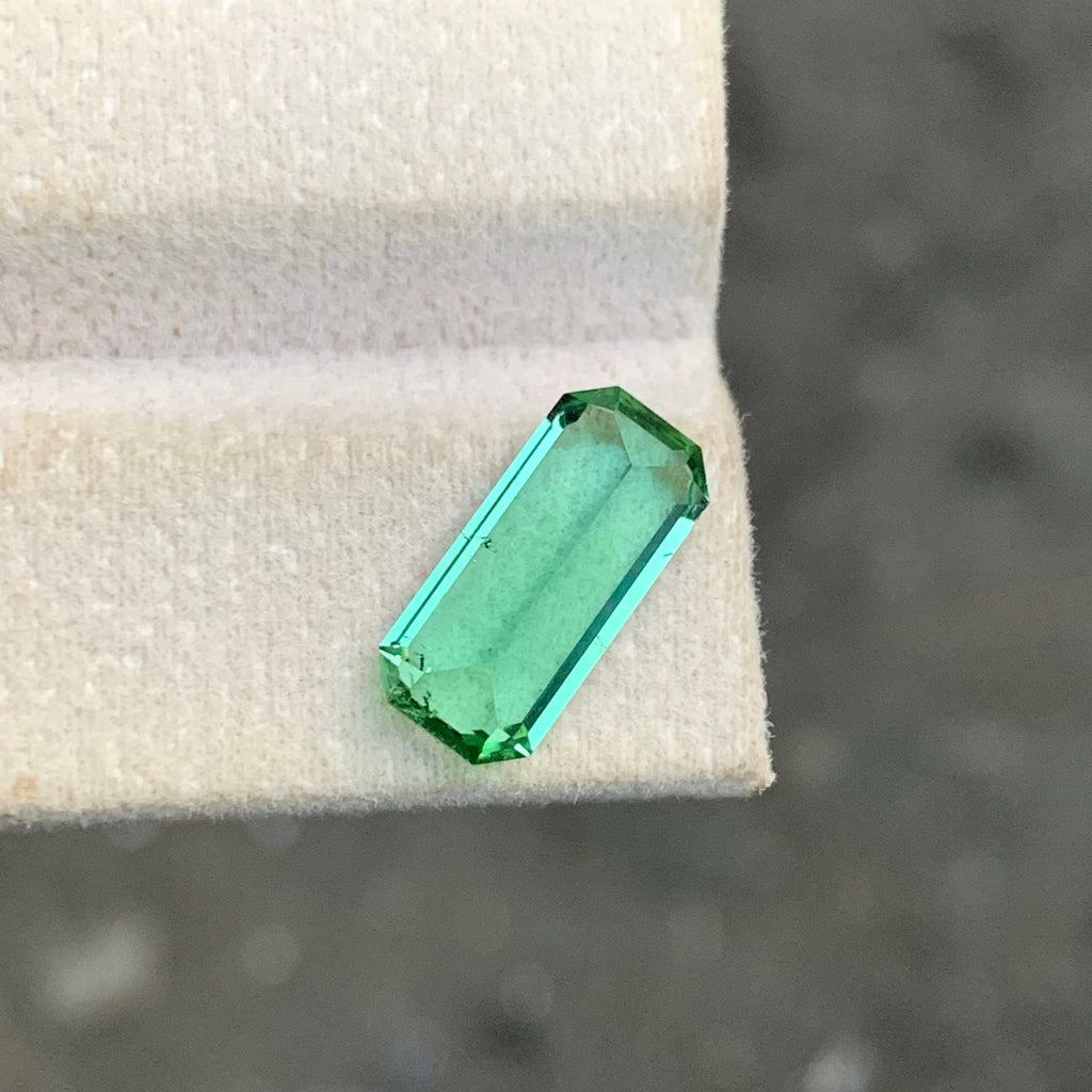3.40 Carat Mint Green Tourmaline Emerald Cut Afghanistan VVS Untreated