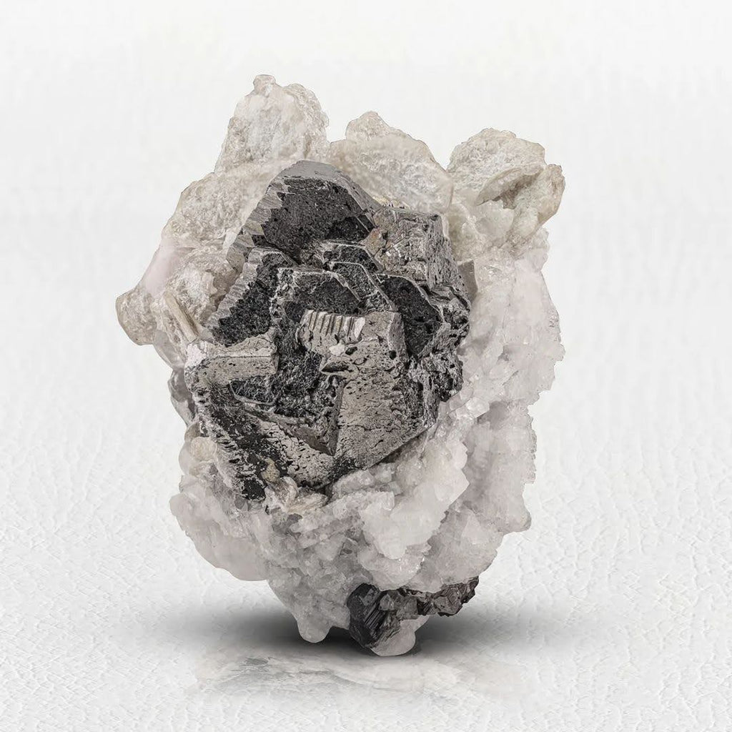 Rare Metallic Cassiterite Crystals on Albite with Apatite from Pakistan