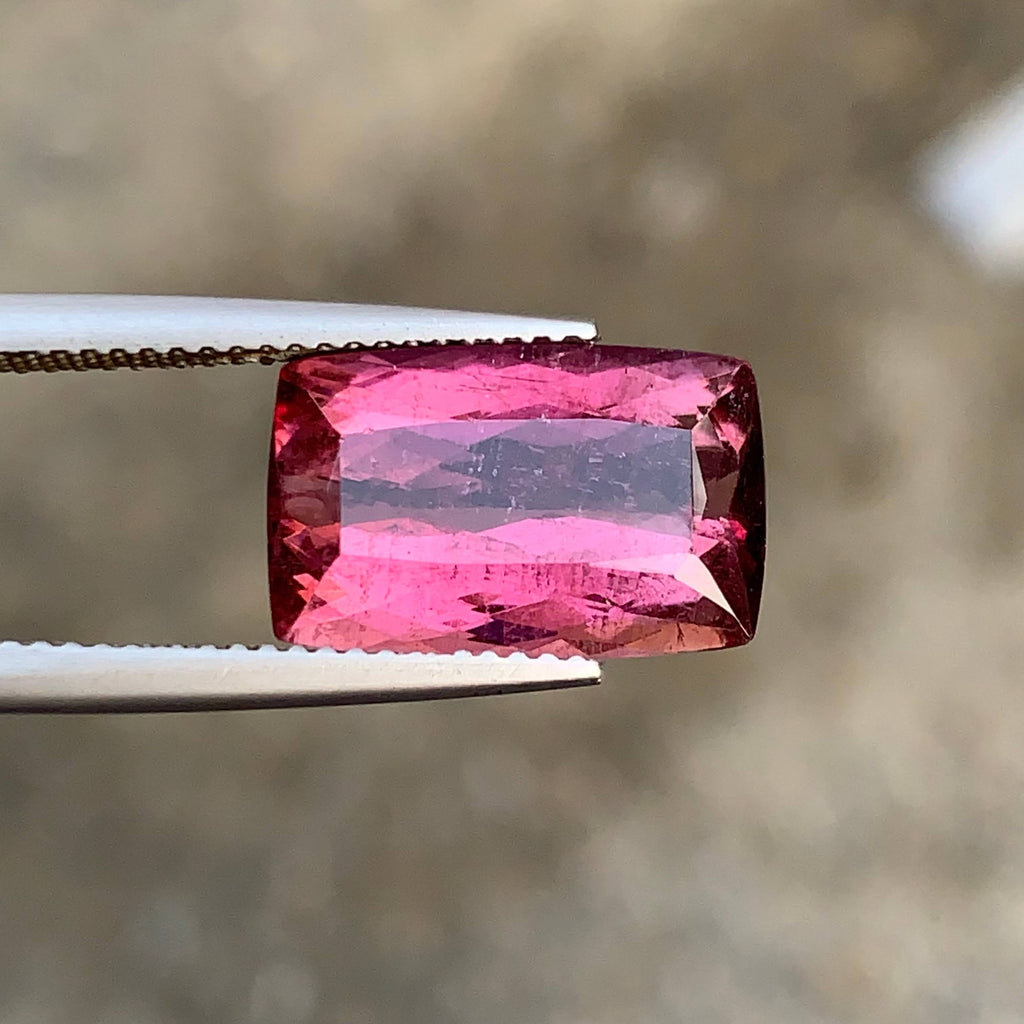 6.80 Carat Peach Pink Tourmaline Cushion Cut Afghan Gemstone